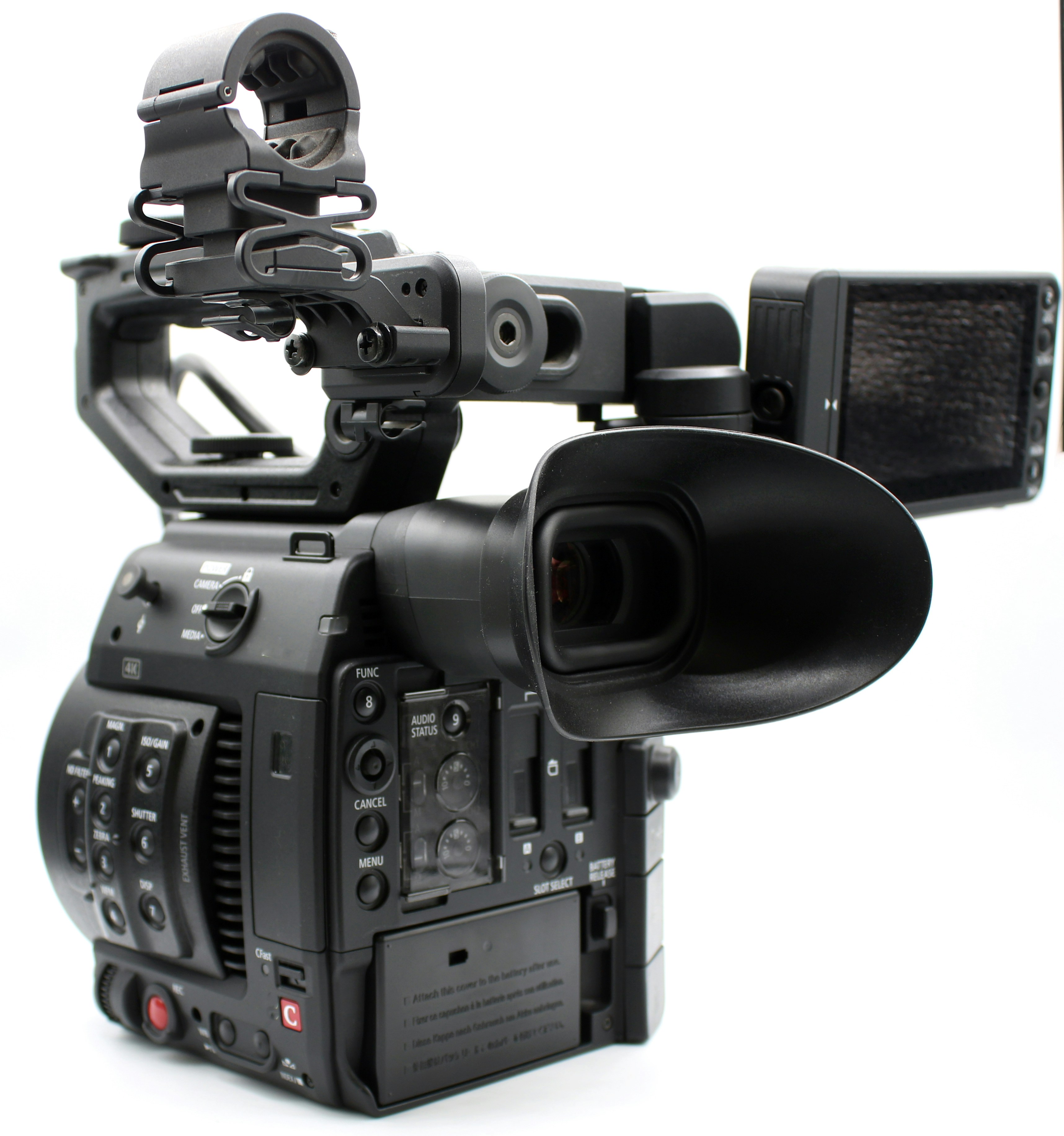 a camera with a microphone attached to it