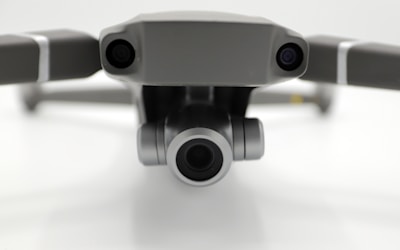 Close-up of a drone equipped with a thermal camera.