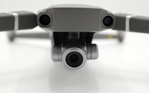 Close-up of a drone's AI-powered camera system in operation