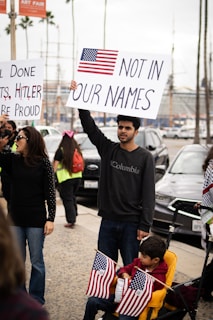 A peaceful protest advocating for traditional values in a city park
