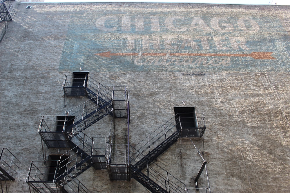 a fire escape on the side of a building