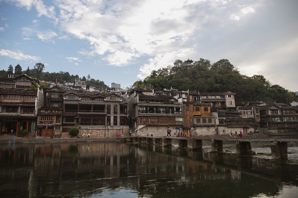 a body of water with a bunch of buildings on top of it