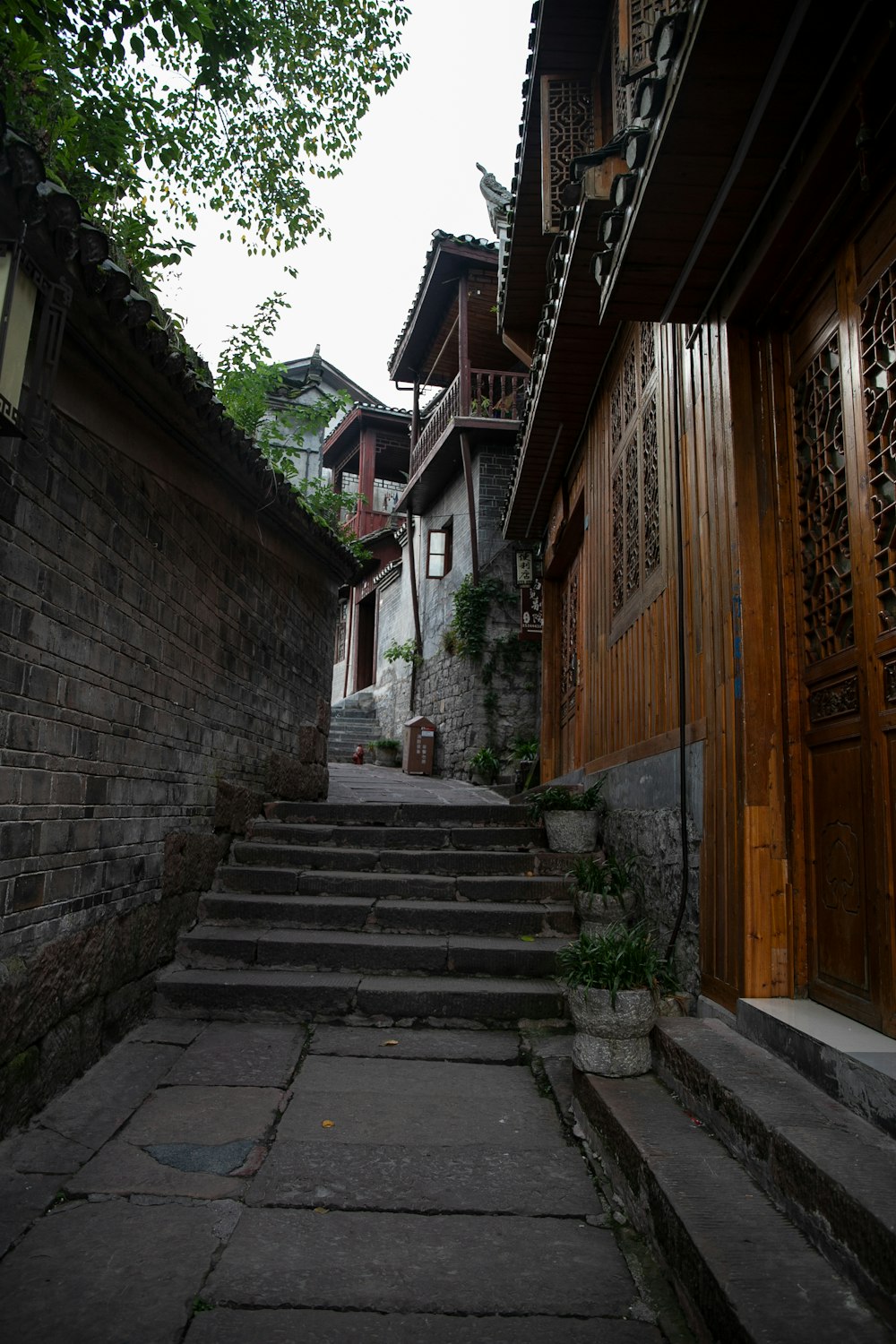 a set of stairs leading up to a building