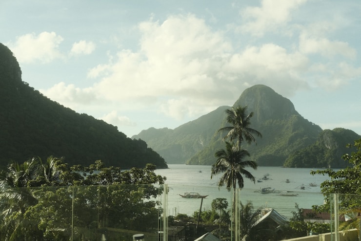 a large body of water surrounded by mountains