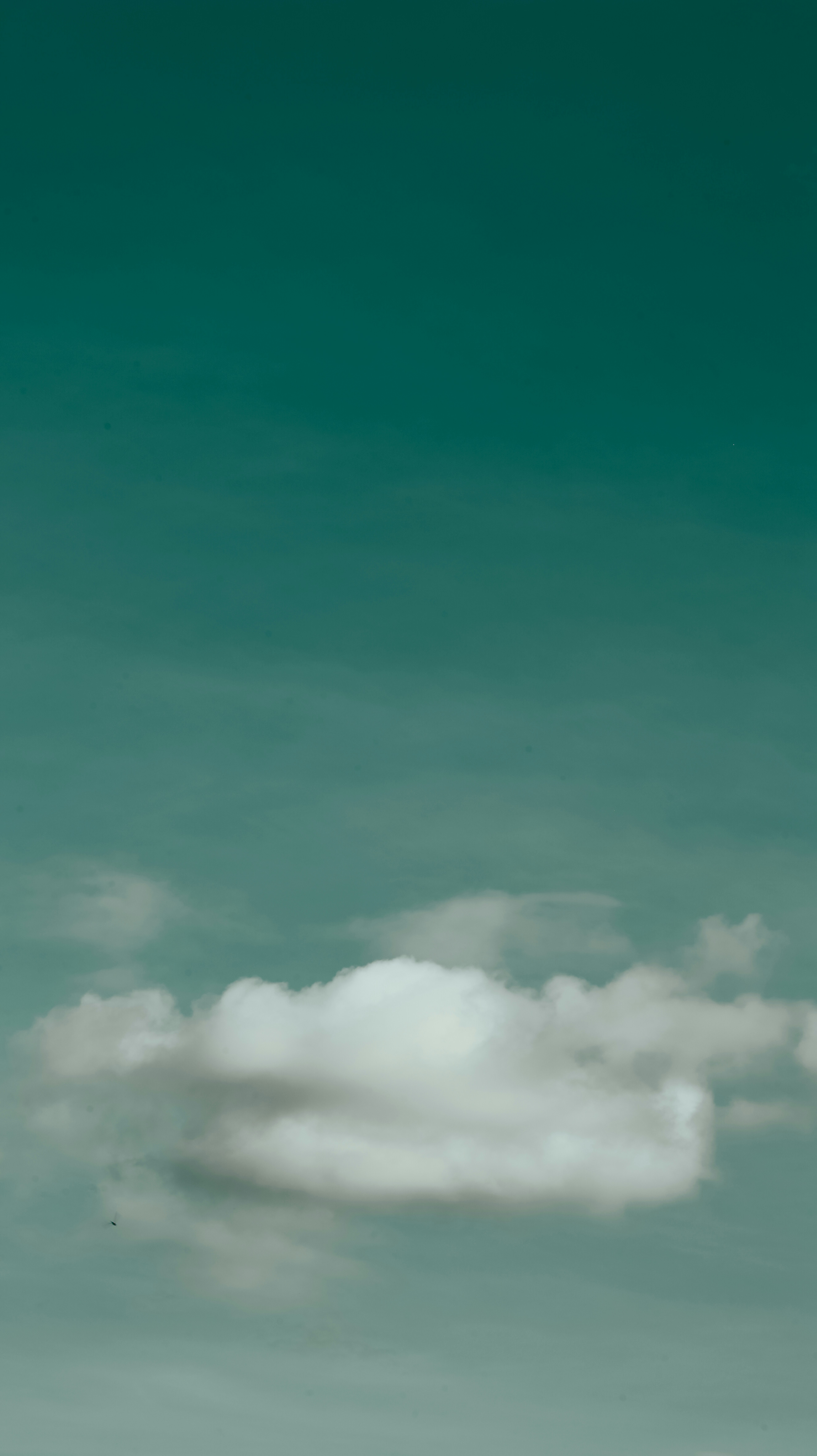a plane flying in the sky with a cloud in the background