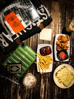 A set of durable pilot leg bags neatly arranged on a wooden table.