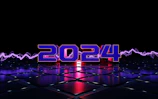 Animated counters displaying client stats with neon glow highlights on a deep navy gradient backdrop.