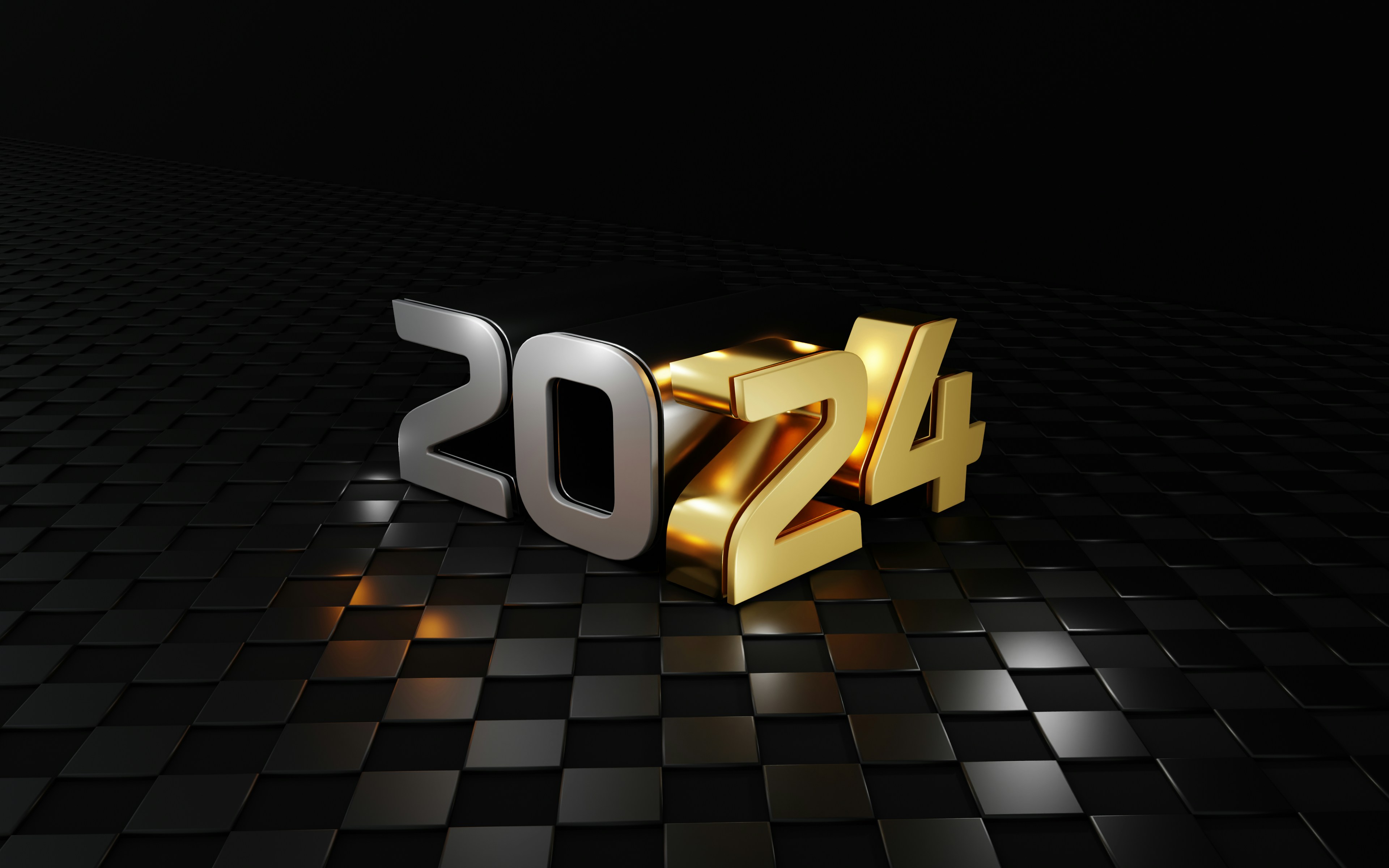 3D design scene with number 2024