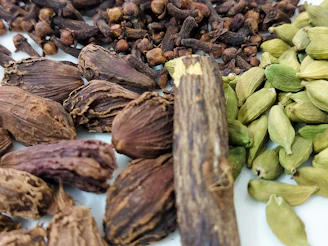 a close up of a bunch of different types of spices
