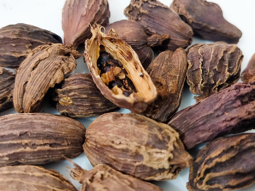 a close up of a bunch of nuts on a table