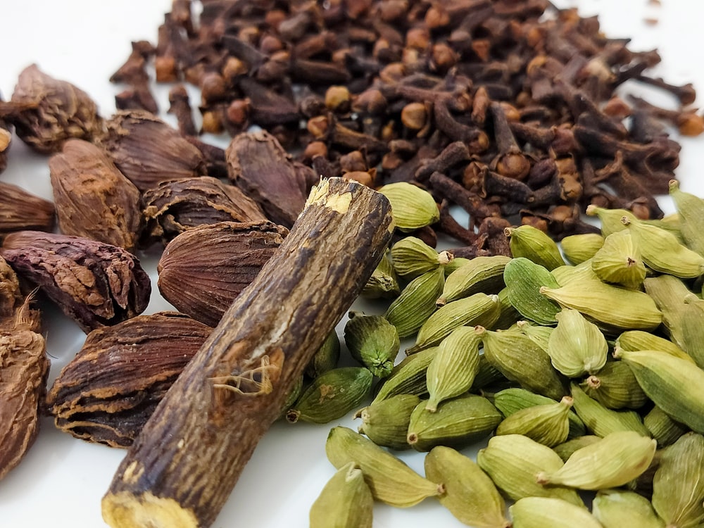 a close up of a bunch of different types of spices