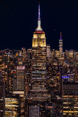 A nighttime city skyline symbolizing global opportunity and success.