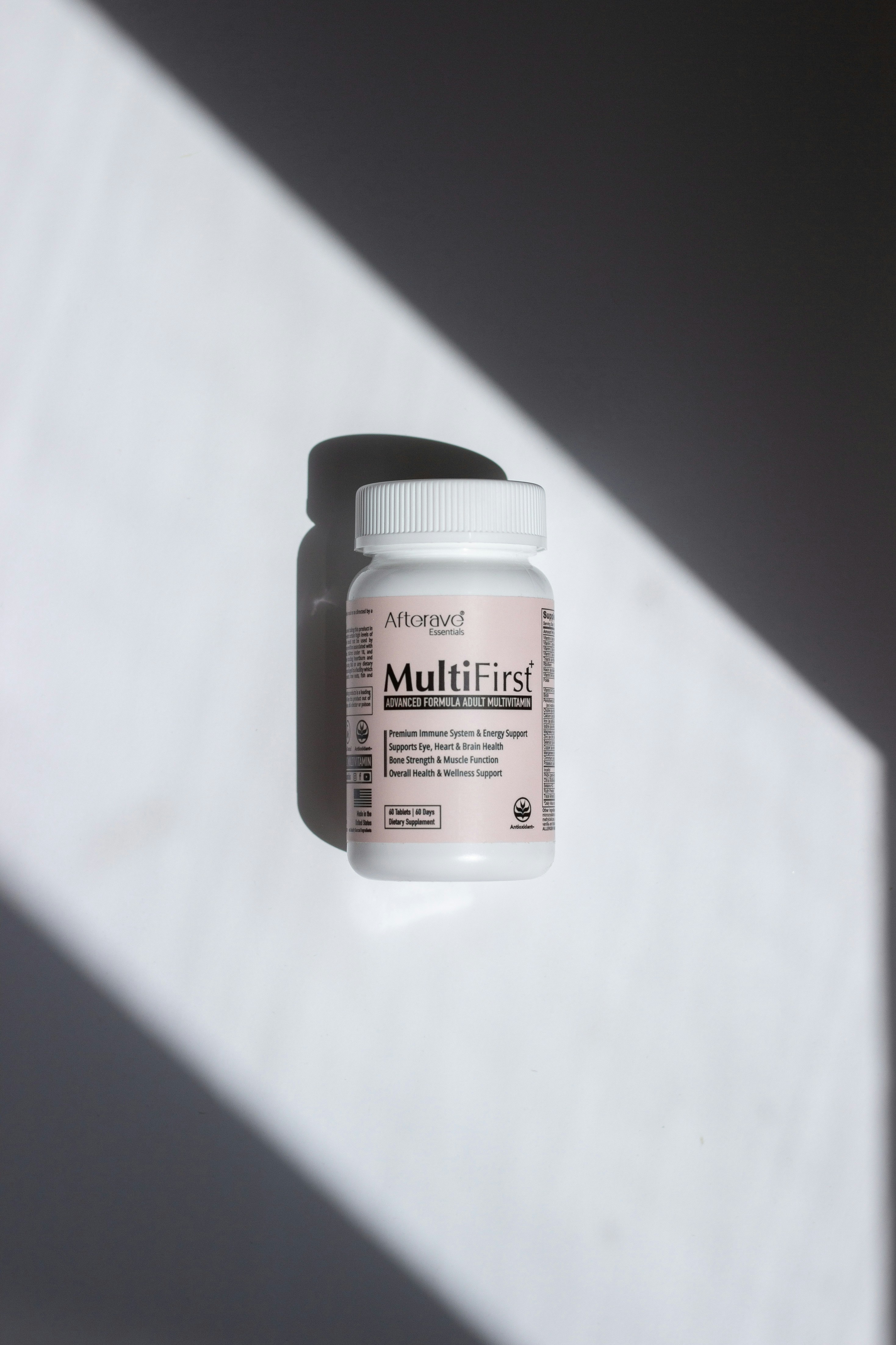 MultiFirst - Advanced Formula Adult MultiVitamin is a USA-made product manufactured in an FDA-certified facility. We believe in our process and stand behind our product's quality and safety. Supports immune system, and overall body performance Enhanced metabolism booster for energy and focus Protects digestion, gut, and probiotic function Improves bone, joint, and muscle function Aids the eyes, ears, heart, and brain function. Scientifically formulated, 100% Drug-Free Effective for adults, all women and men
