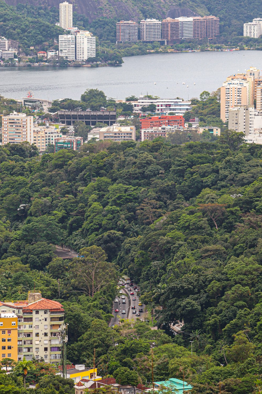 a view of a city from a hill