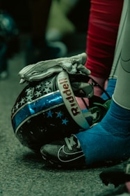 Close-up of football gear designed to stimulate cognitive skills during practice.