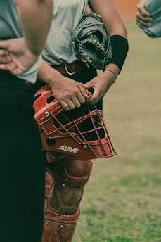 a close up of a catchers mitt and a catchers mitt