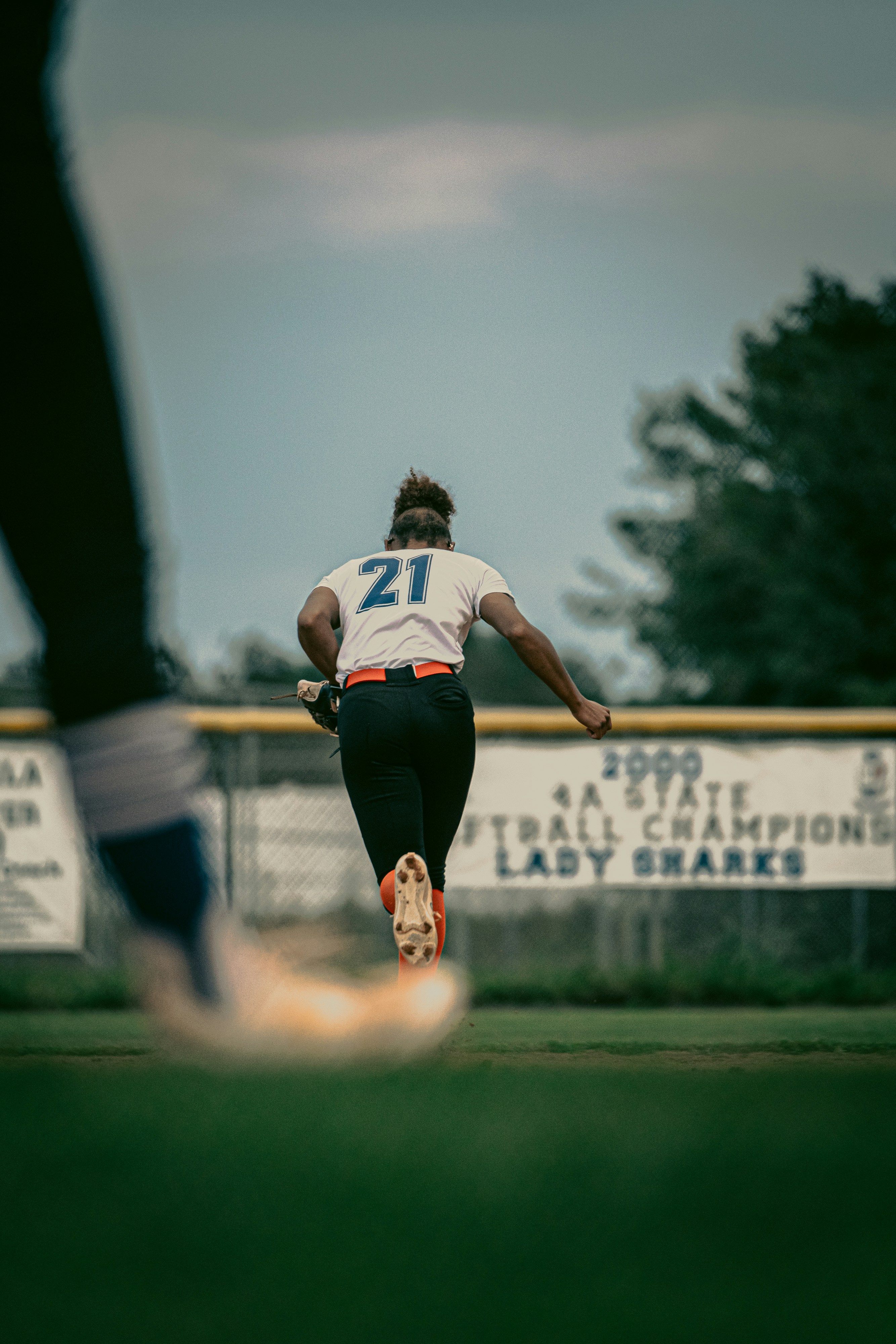 a person running on a baseball field