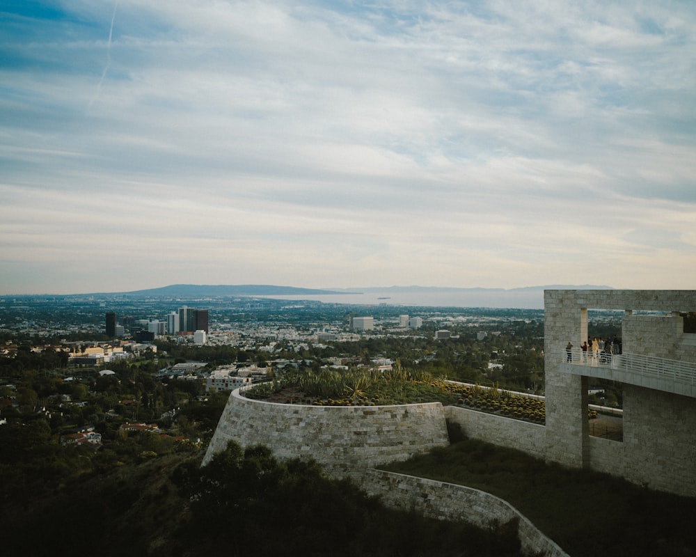 a view of a city from the top of a building