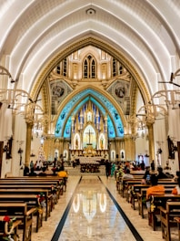 a large church with a high vaulted ceiling
