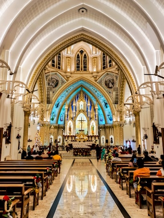 a large church with a high vaulted ceiling