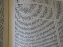 A page from a book is open, displaying text in a serif font. The focus is on a section titled 'The kings of the south and the north'. The text discusses a prophecy regarding powerful kings and their empires. The page shows multiple columns and paragraphs filled with dense text.