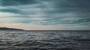 A calming seascape with gentle waves and a distant horizon.