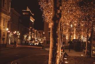 A cozy street scene in Grand City Kharian with families walking near well-maintained sidewalks and streetlights.