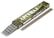 A box of welding electrodes is displayed, with several electrodes partially extending from the open end of the box. The box features a camouflage design in shades of green and is marked with Cyrillic text.