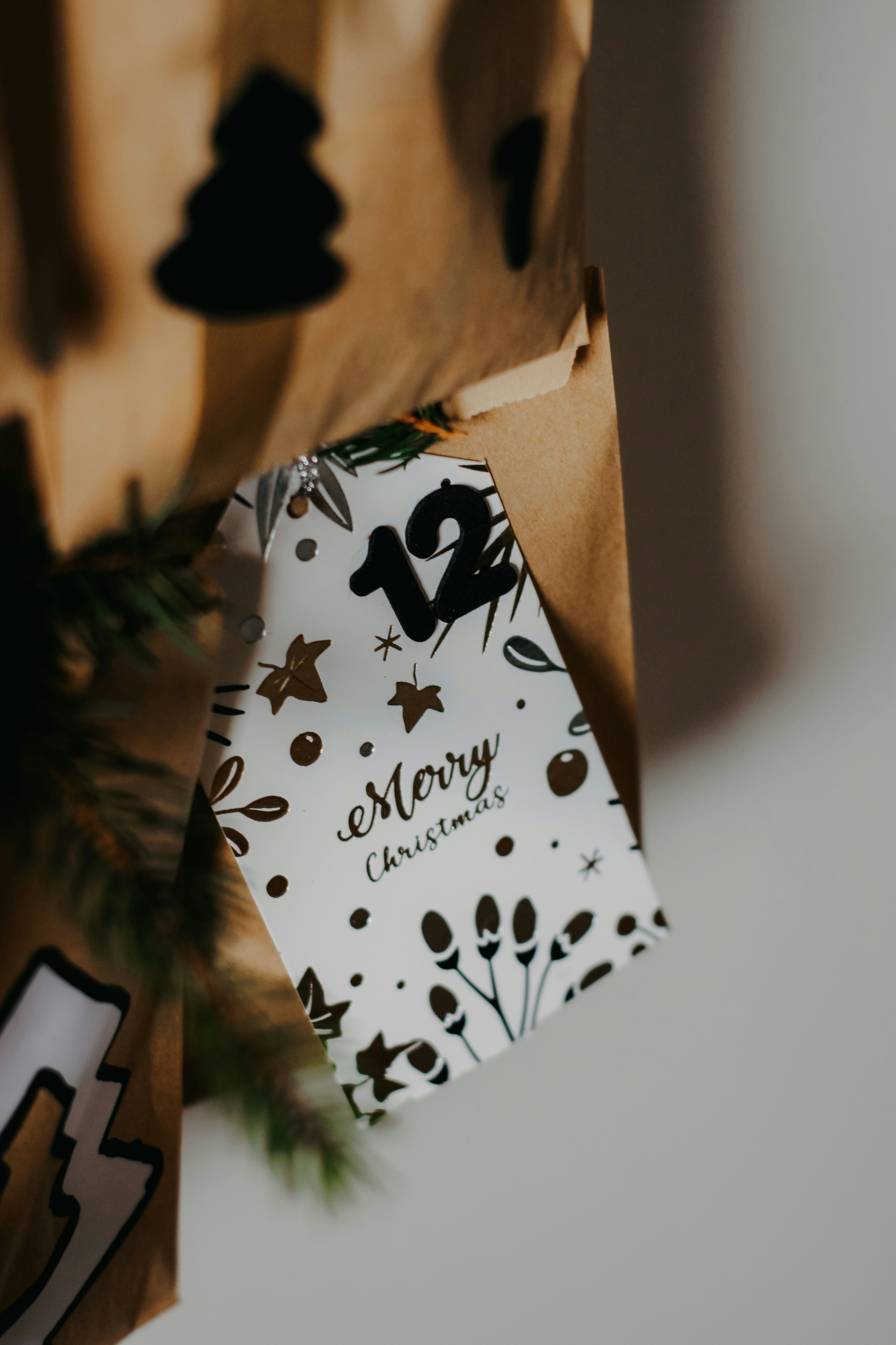 a brown paper bag with a tag on it