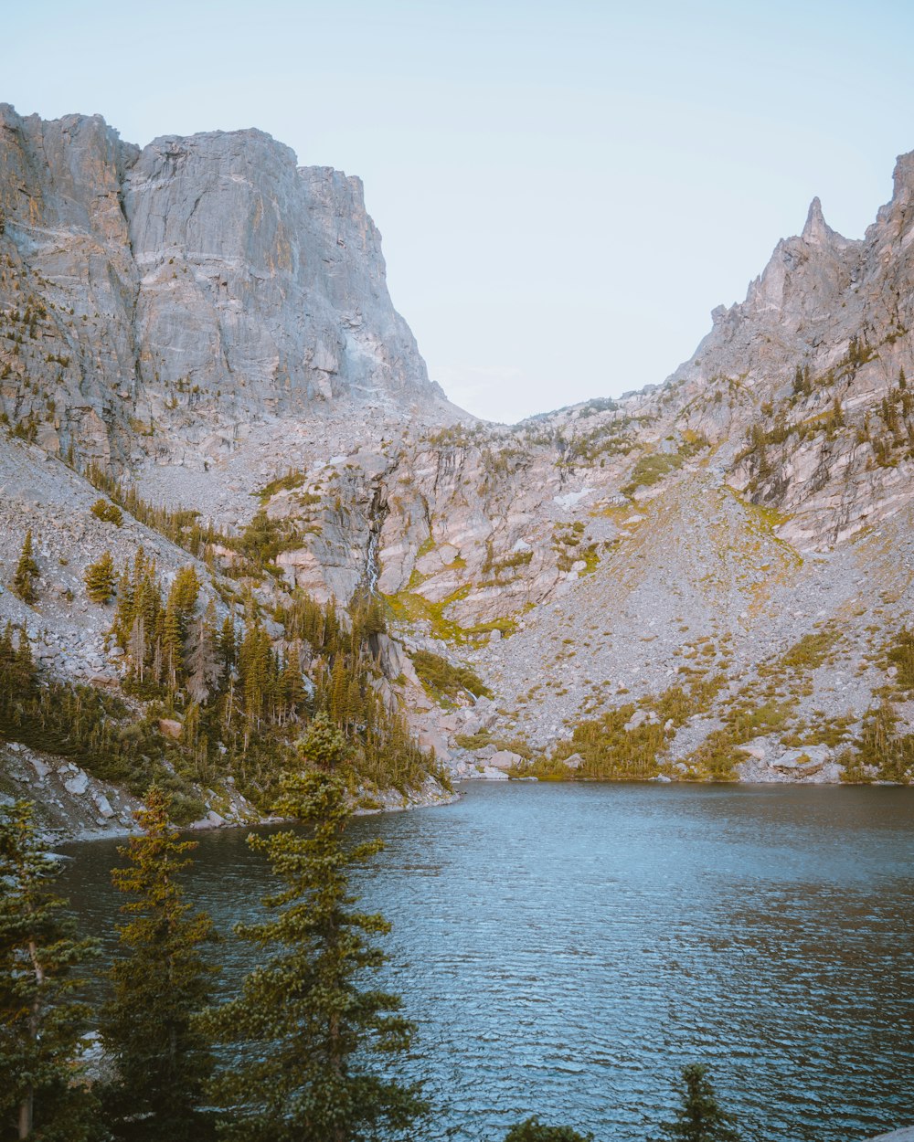 a large body of water surrounded by mountains