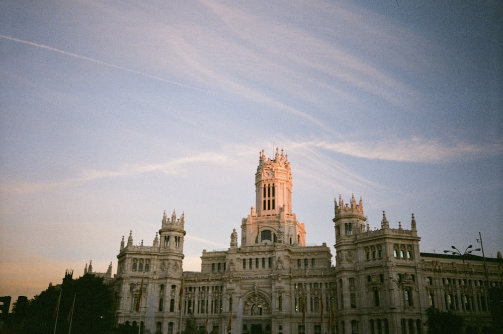 a very tall building with a clock tower