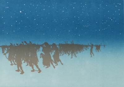 A swirling dervish silhouette dancing under a starry night sky, capturing mystical movement.