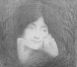 Delicate pencil sketch of a thoughtful young girl lost in her dreams.