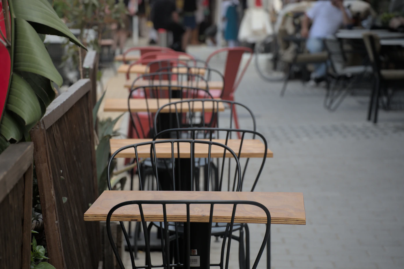 Sidewalk-cafe row