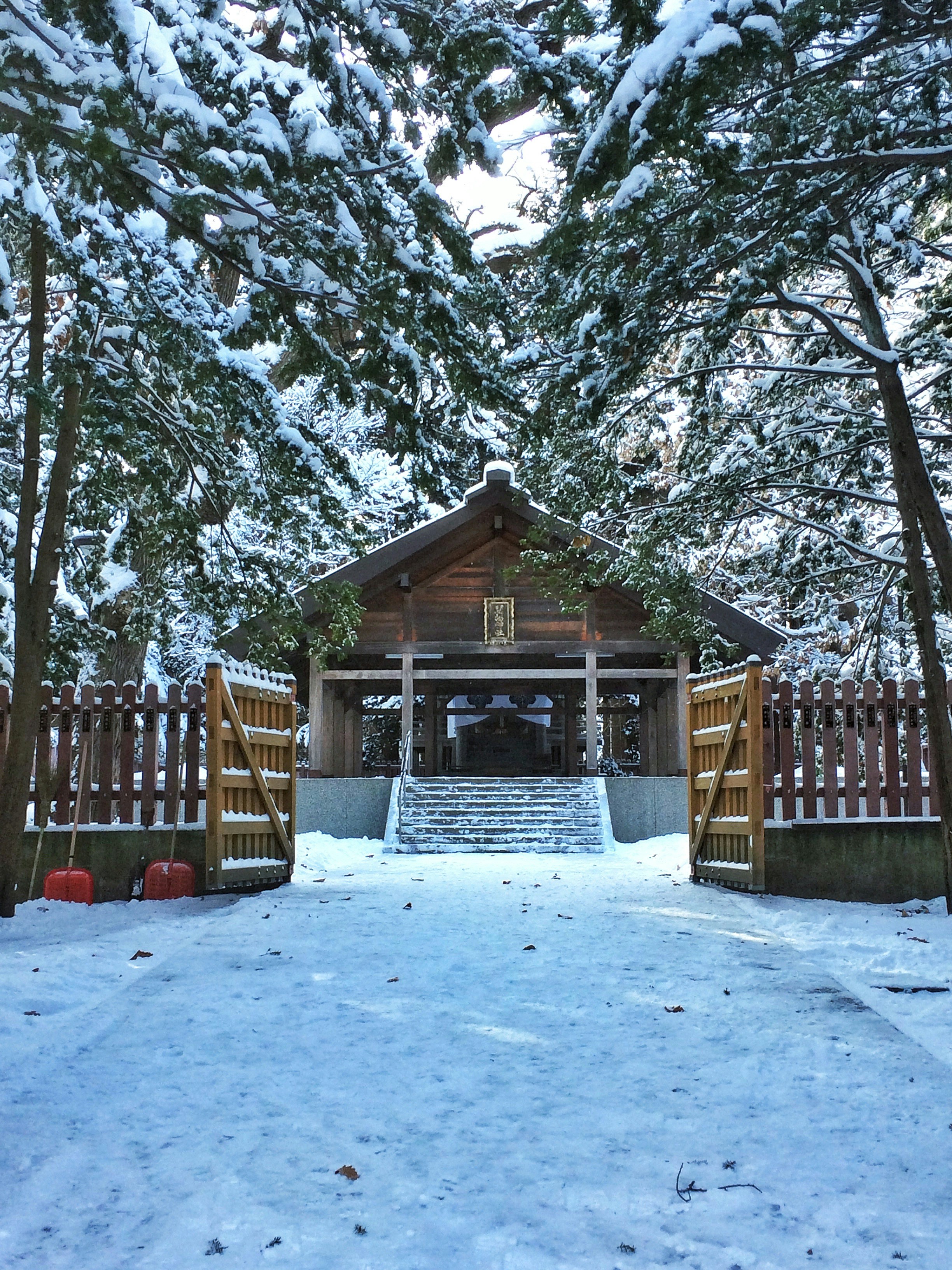 Traditional inn in snowy Hokkaido
