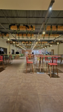 A well-designed dining area for communal meals.