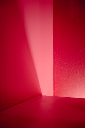 A minimalist still life with deep shadows and a hint of red glow.