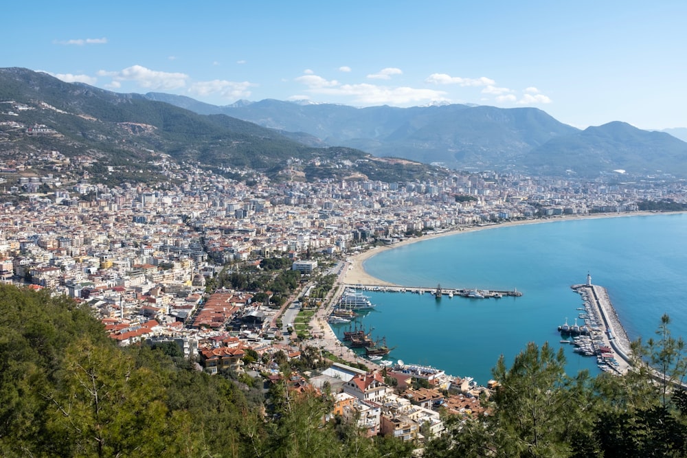 a large body of water surrounded by mountains