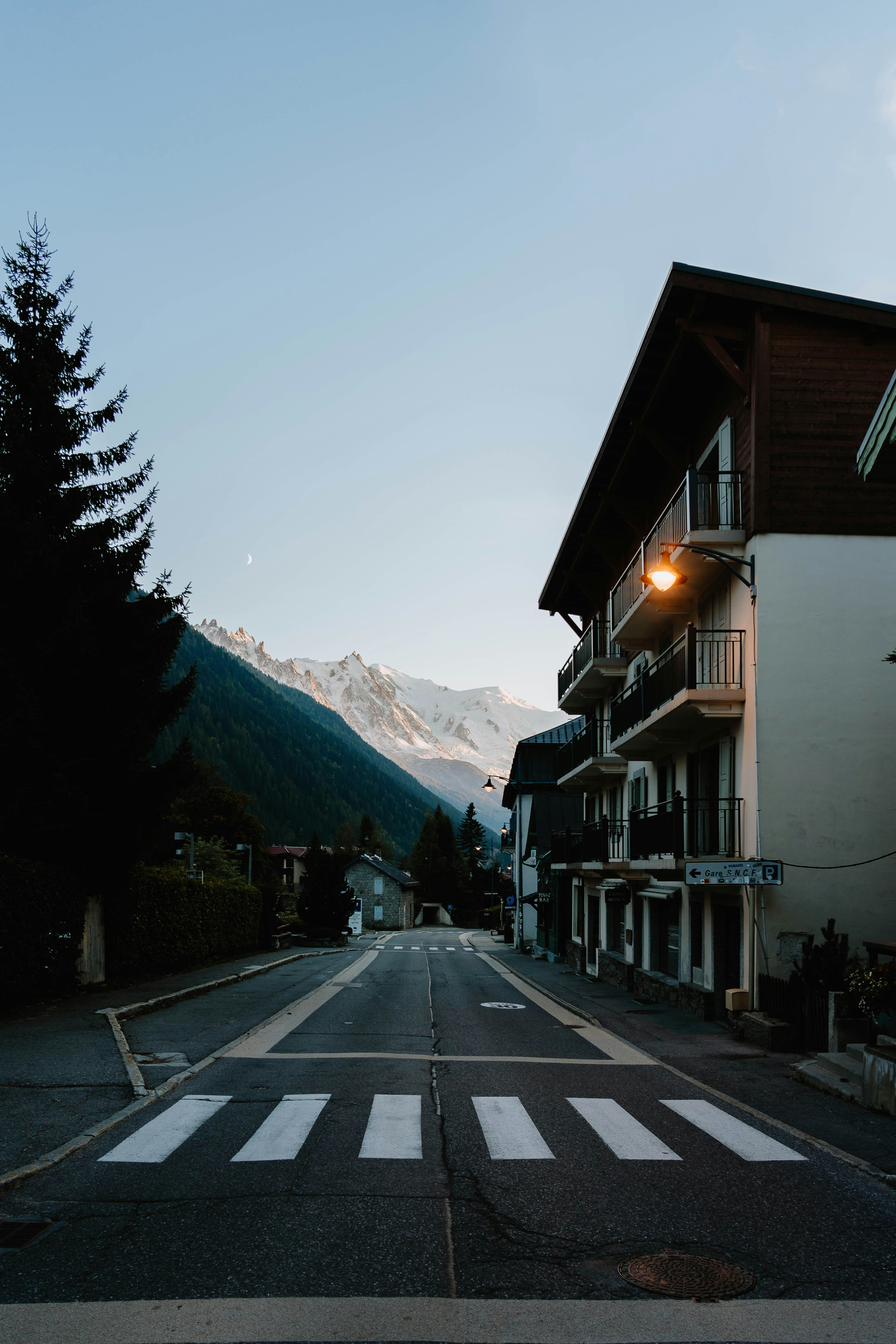 Family skiing in the French Alps
