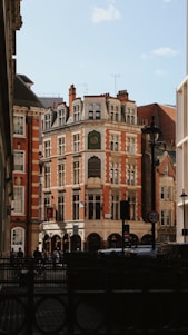 a large building with a clock on the front of it