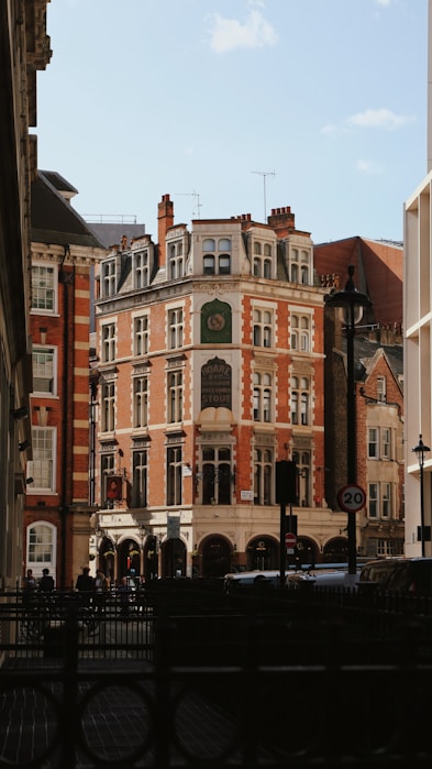 a large building with a clock on the front of it