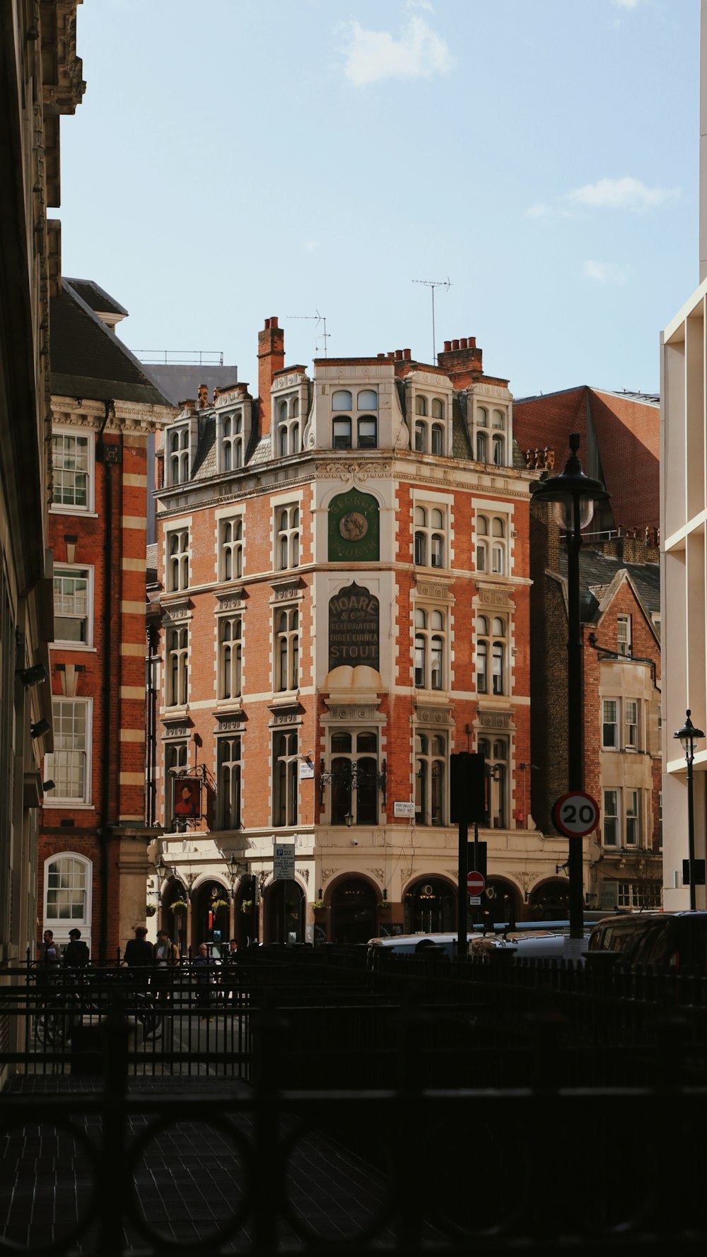 a large building with a clock on the front of it