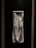 A white sleeveless garment hangs against a dark wall, framed by a white rectangular border. The fabric appears soft and loose-fitting.