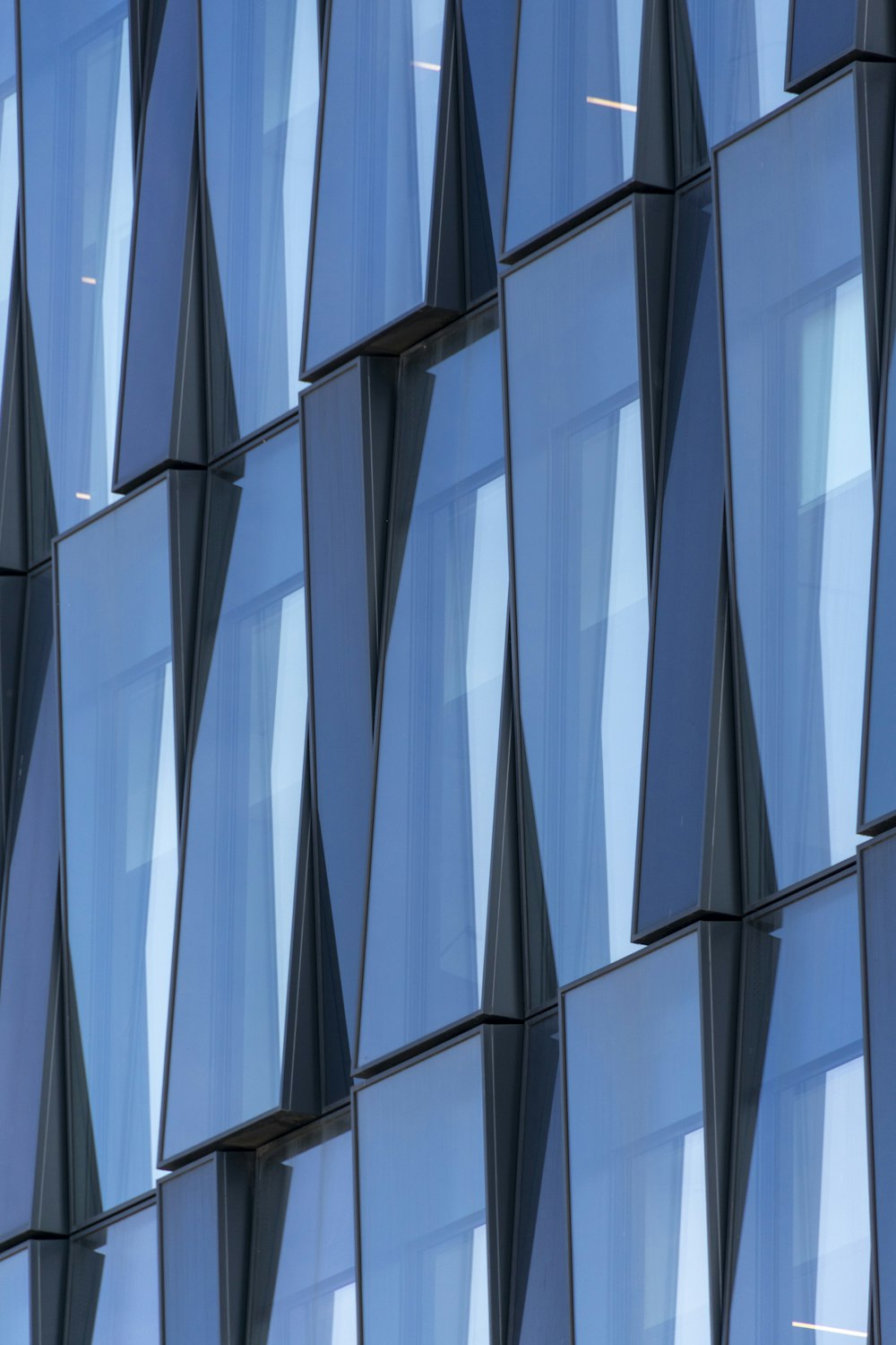 a close up of a building with many windows