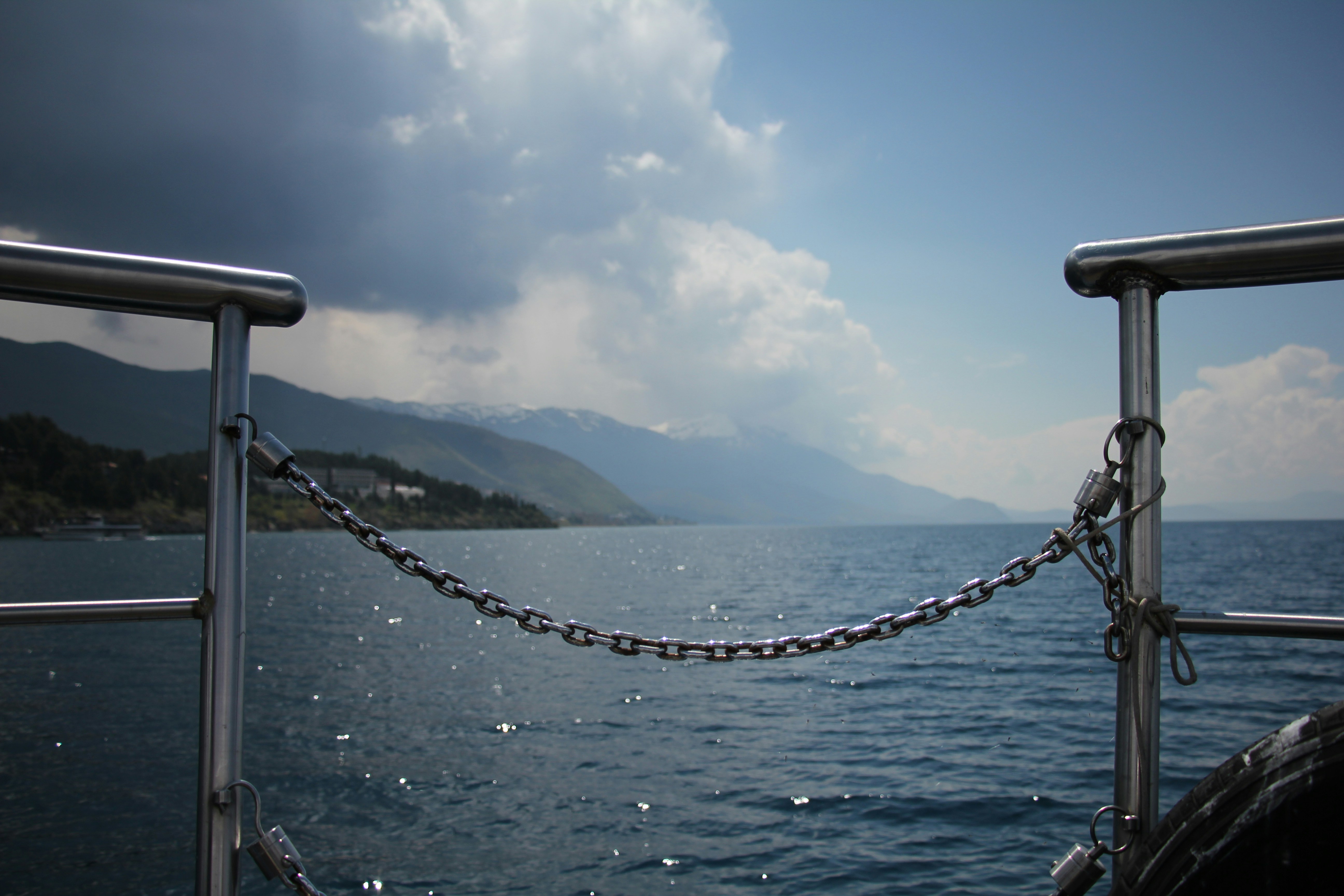 a view of a body of water from a boat