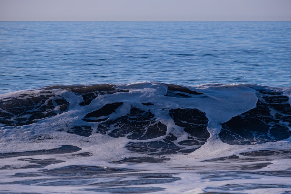 a large body of water with waves coming in