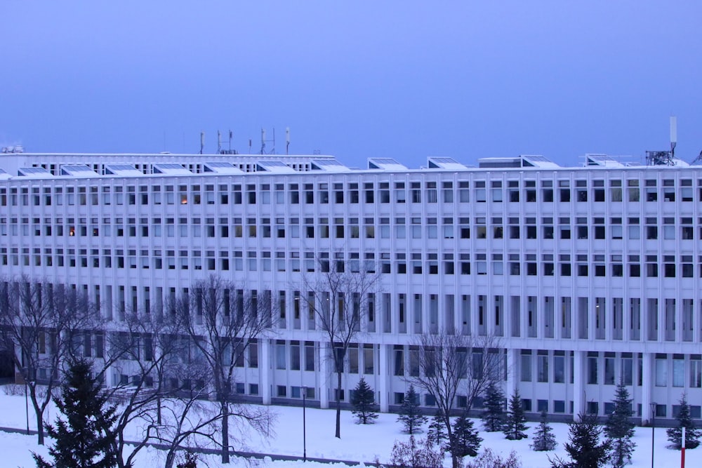 a large white building with lots of windows