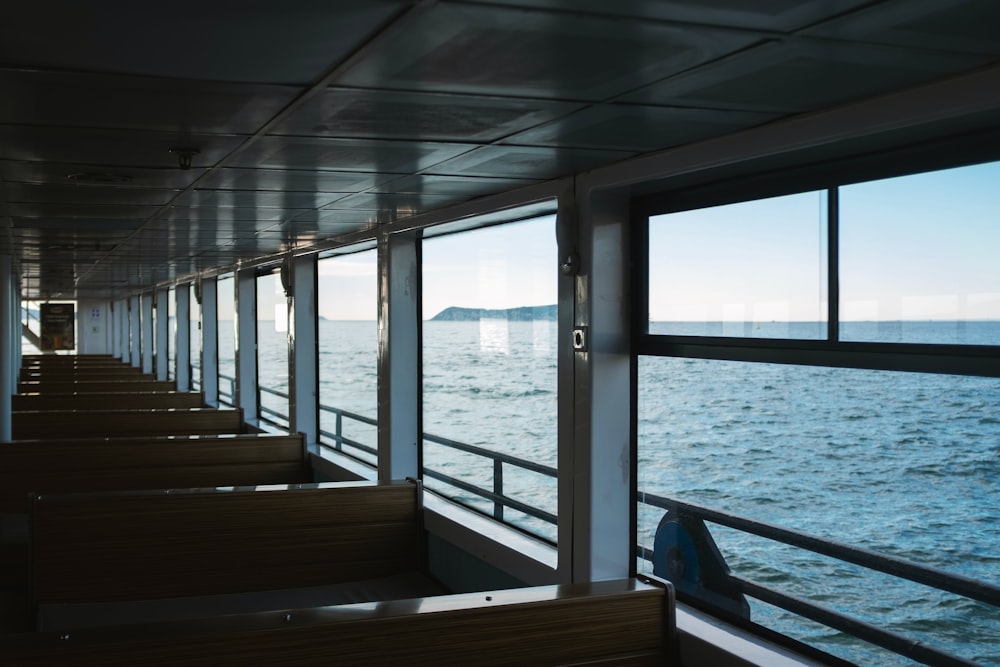 a view of the ocean from a boat