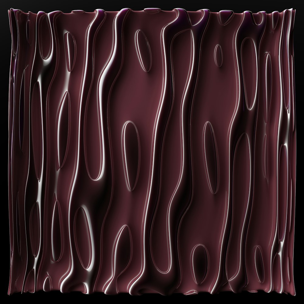 a red and white liquid swirl pattern on a black background