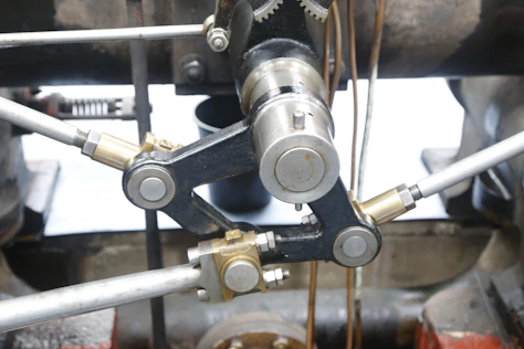 High-quality close-up of industrial bearings and mechanical components arranged neatly on a clean surface